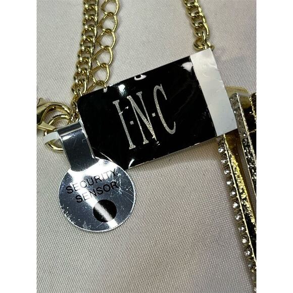 INC Fringe Necklace Mixed Metals Gold Silver Tone Cubic Zirconia 14–17” NWT - Picture 3 of 4